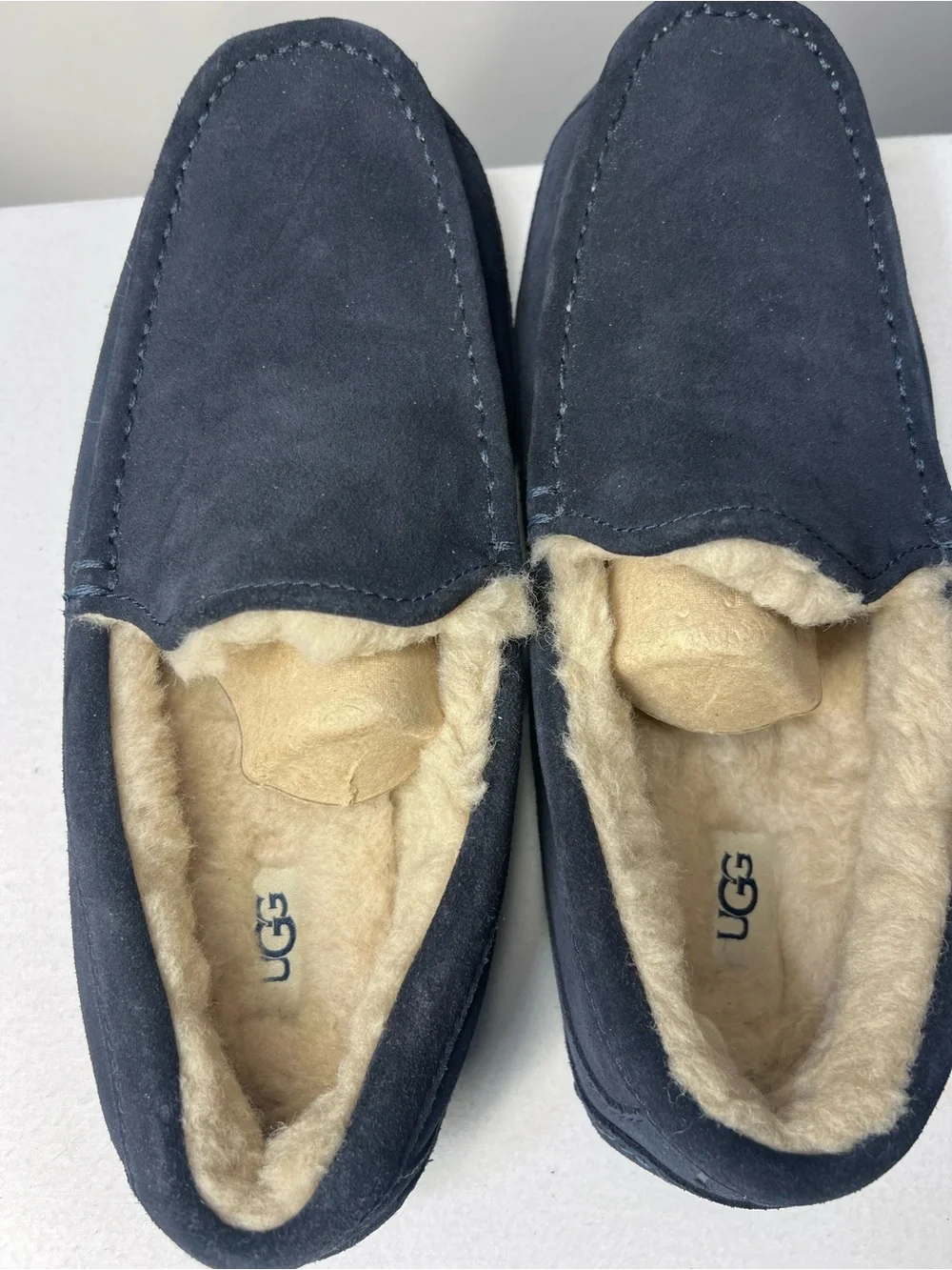 UGG MENS ASCOT BLUE Suede Slippers, size 11, new no box